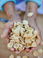 Tomato and broad bean orecchiette