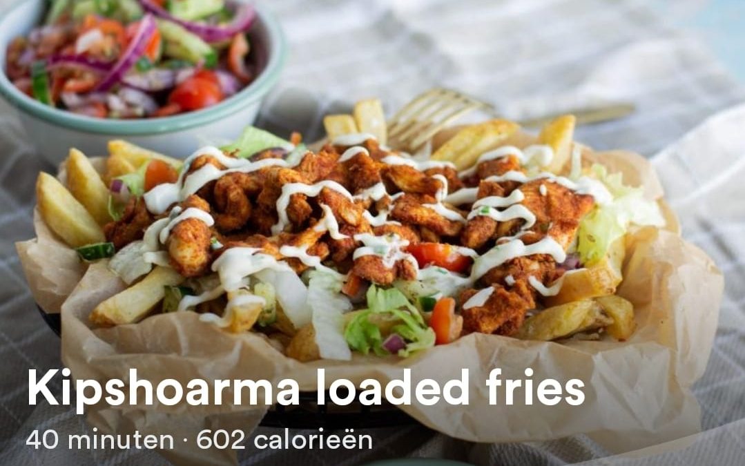 Kipshoarma loaded fries