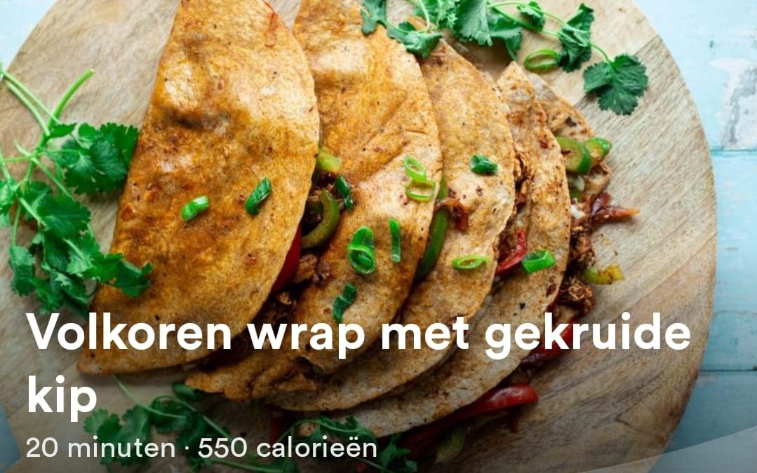 Volkoren wrap met gekruide kip